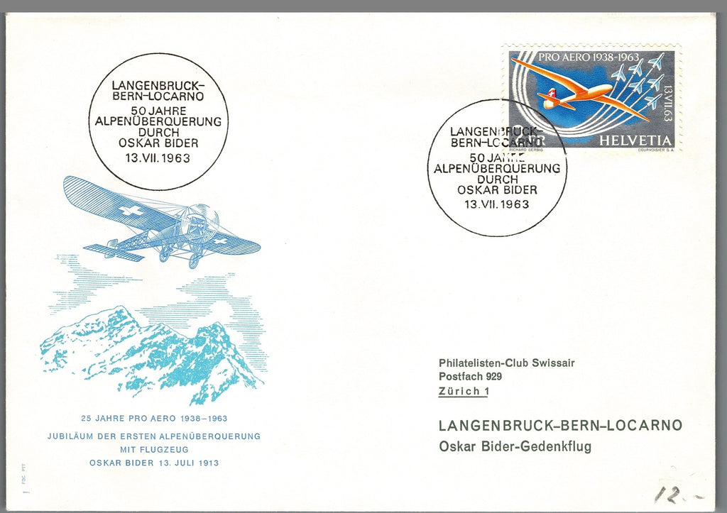 CH - Flugpost - Zst. Nr. F46 FDC Konvolut m.Rand