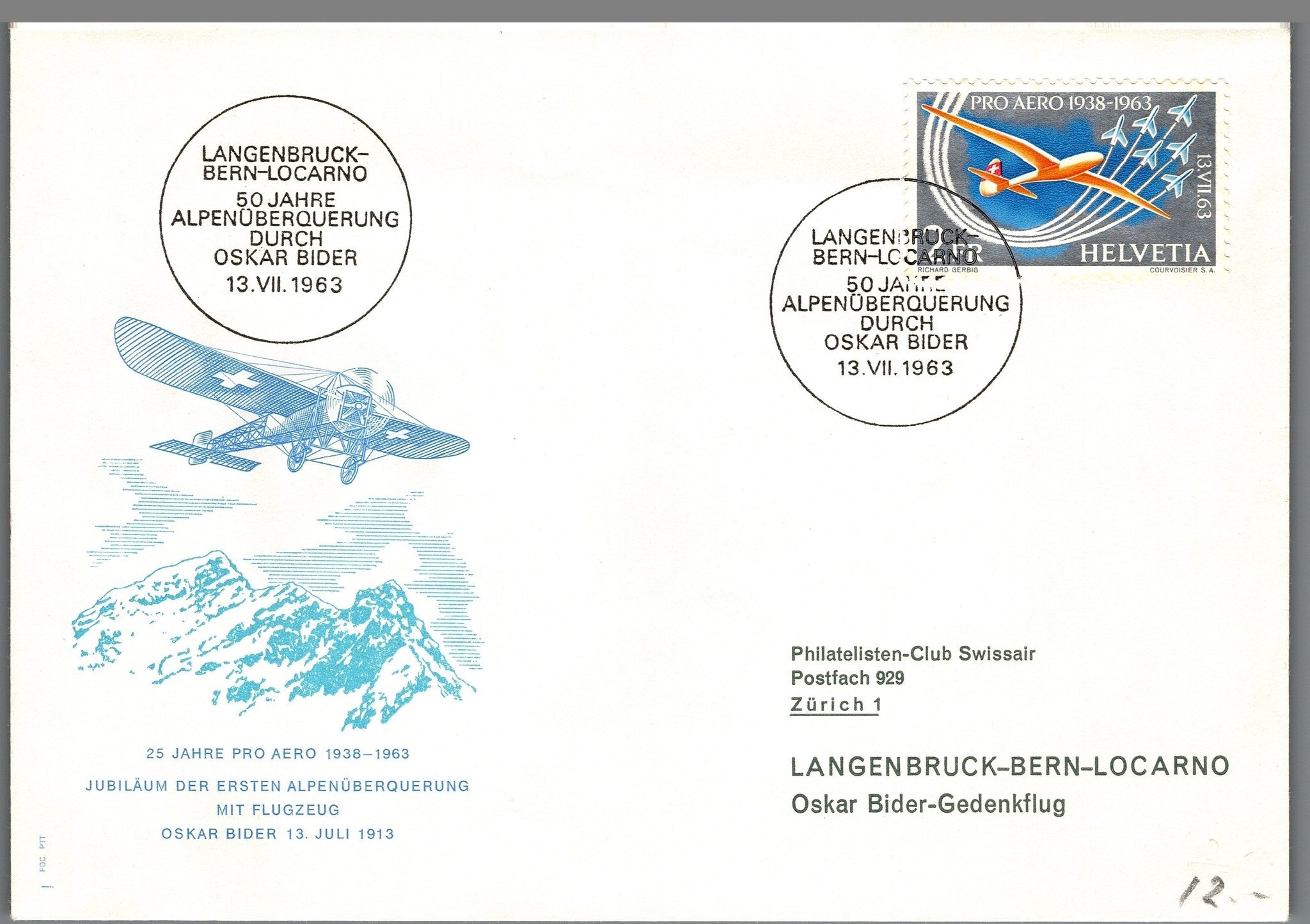 CH - Flugpost - Zst. Nr. F46 FDC Konvolut m.Rand