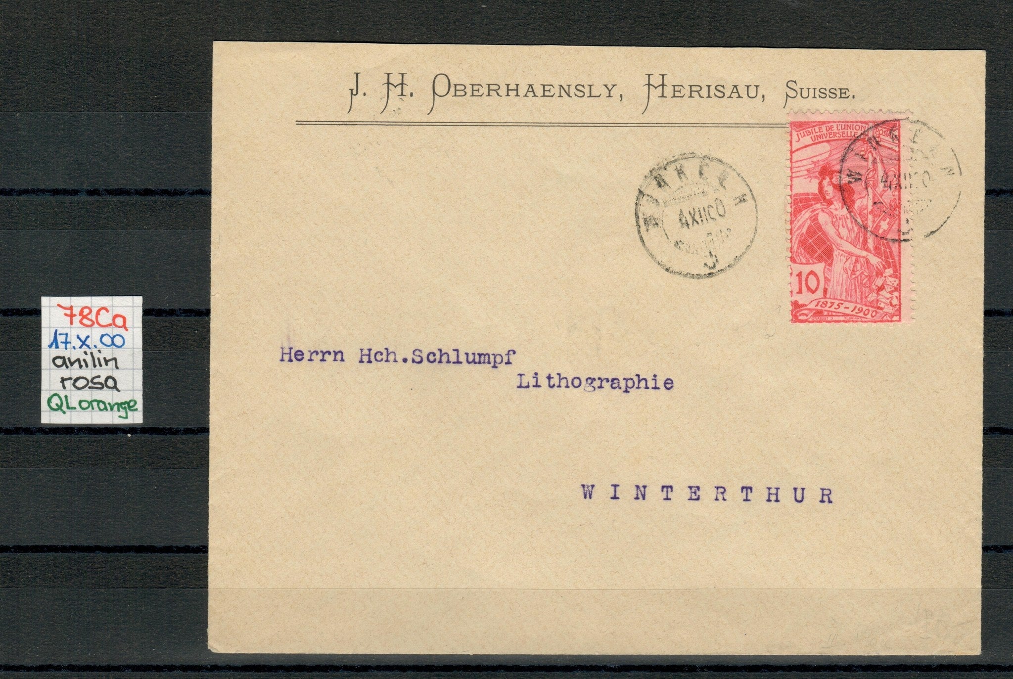 CH - UPU - SBK Nr. 78Ca auf Brief von Winkeln n. Winterthur